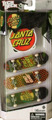 Coffrets de Finger Skate 3 Finger Skate + Stickers Santa Cruz