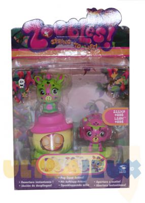 Figurine 2 Zoobles Et Leur Happitat #095 Zeena & #096 Leon